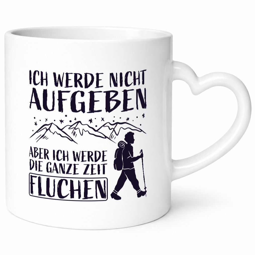 Nicht aufgeben, aber fluchen | Berge| Wanderer Sterne lustiger Spruch Geschenk