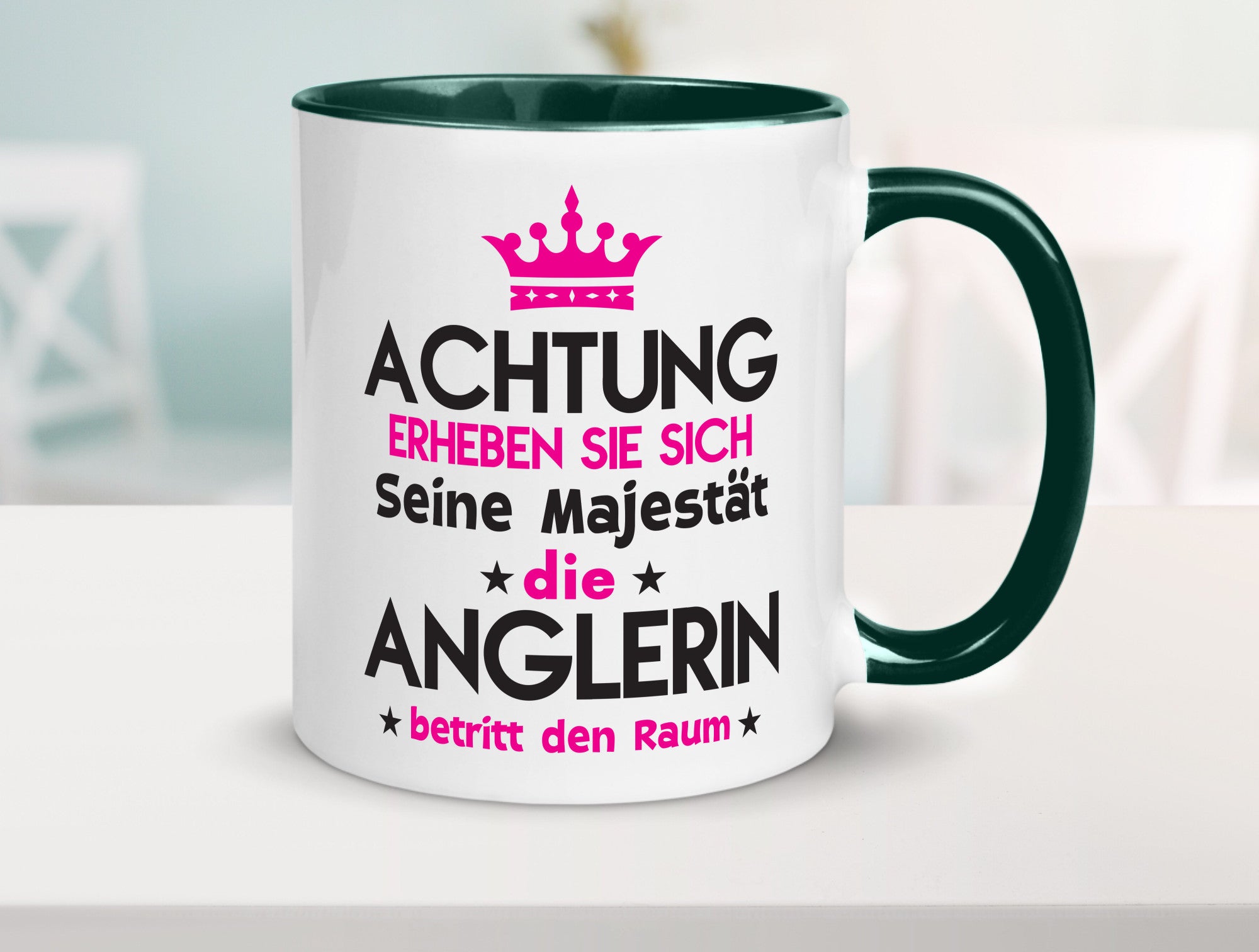 Seine Majestät Anglerin | Angeln Fischerin lustiger Spruch Geschenk Humor
