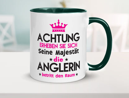 Seine Majestät Anglerin | Angeln Fischerin lustiger Spruch Geschenk Humor