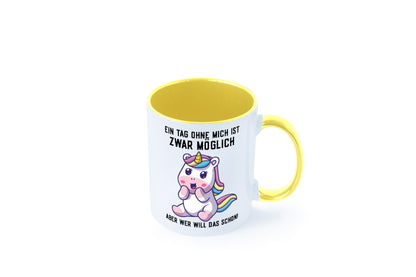 Ein Tag ohne mich ist möglich | süßes Einhorn Comic Geschenk Humor Geschenkidee