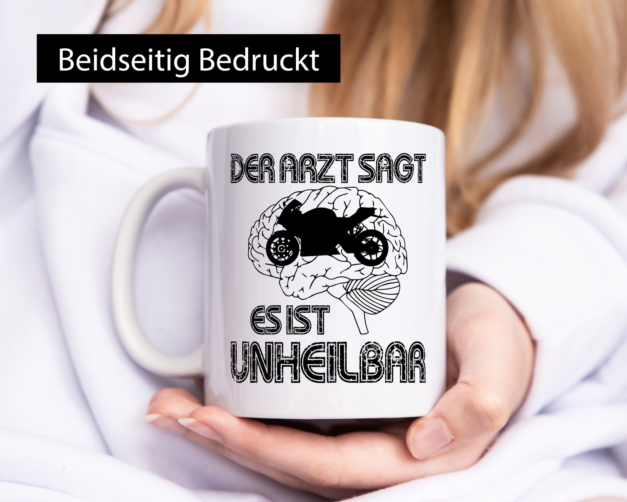 Unheilbar | Motorrad Biker lustig Humor Geschenkidee Geschenk Tasse