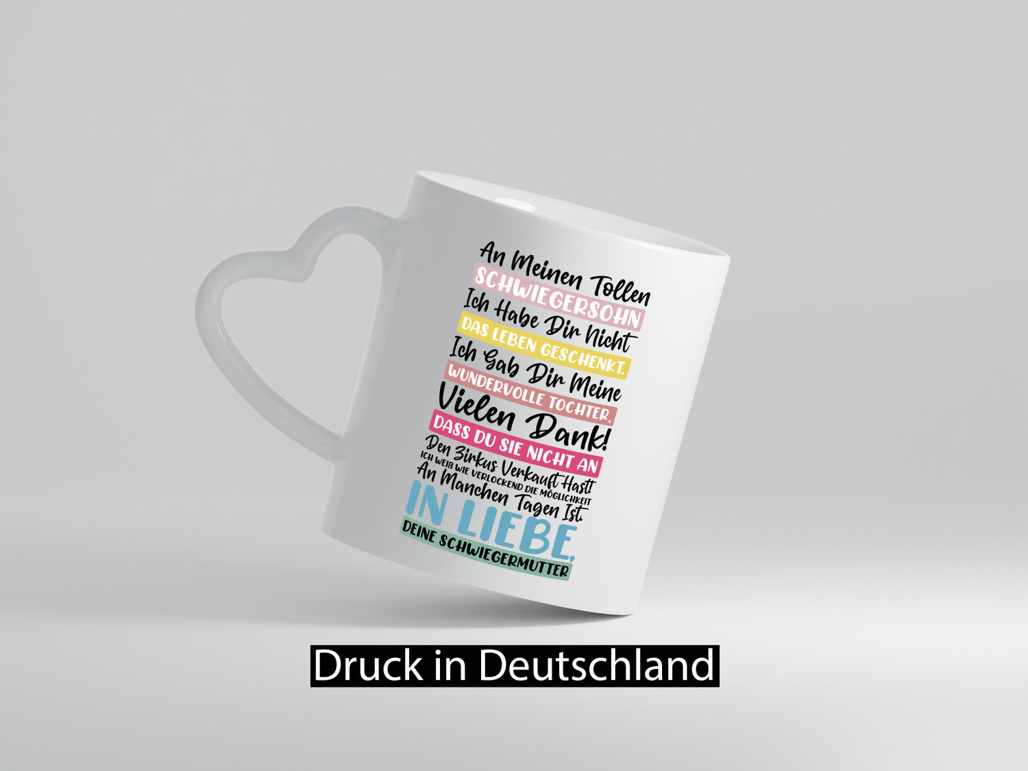 An meinen tollen Schwiegersohn vl10 Humor Familie Geschenkidee Tasse