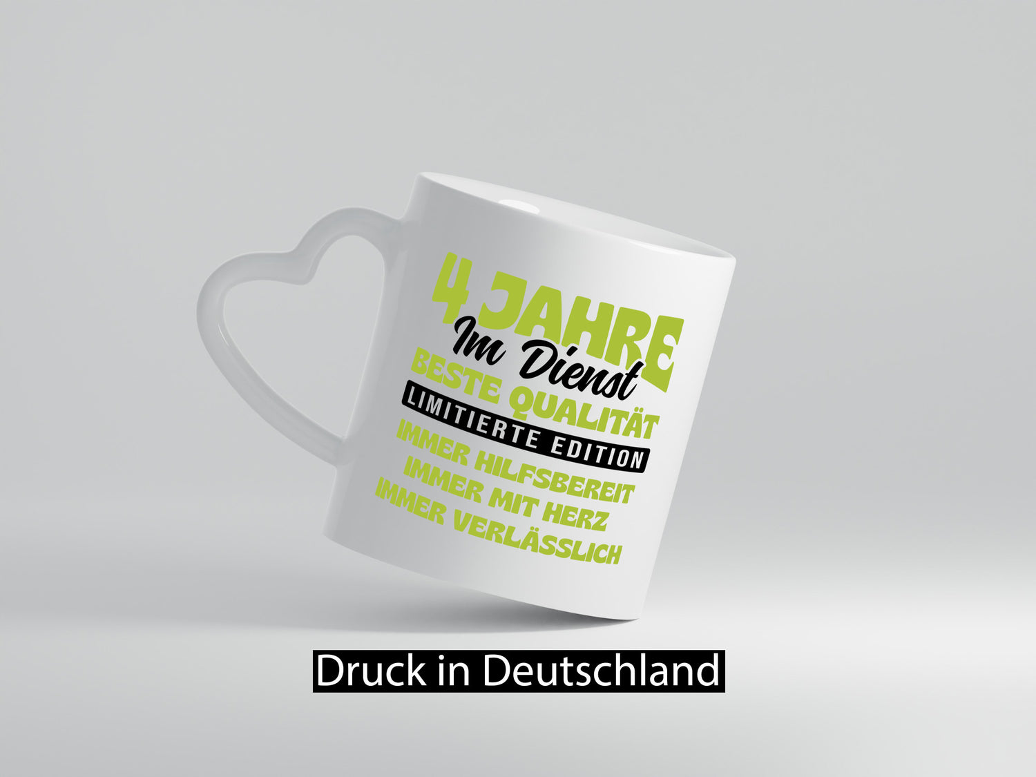 4 Jahre im Dienst | Jubiläum Arbeit v4 Geschenkidee Kollegen Büro Humor Tasse