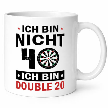 Ich bin nicht 40 Double 20 | Dart Spieler Geschenkidee Humor Tasse