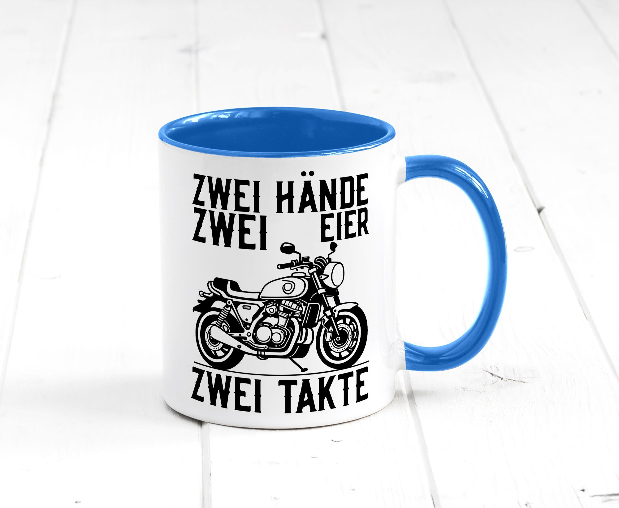 Zwei Hände | Zweitaktmotor Motorrad Moped Biker Geschenkidee Humor Tasse