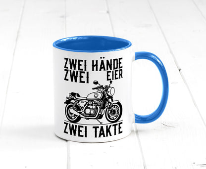 Zwei Hände | Zweitaktmotor Motorrad Moped Biker Geschenkidee Humor Tasse