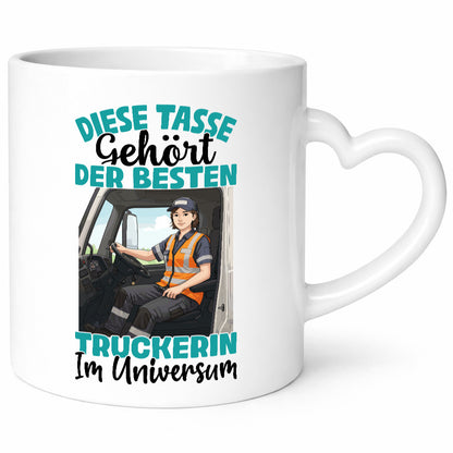 Im Universum: Truckerin | LKW Fahrerin lustig Humor Geschenkidee Geschenk Tasse