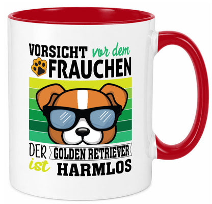 Vorsicht vor dem Frauchen Golden Retriever ist Harmlos lustiger Spruch Geschenk