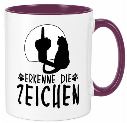 Erkenne die Zeichen | Katze Humor Tierliebhaber Geschenkidee Tasse