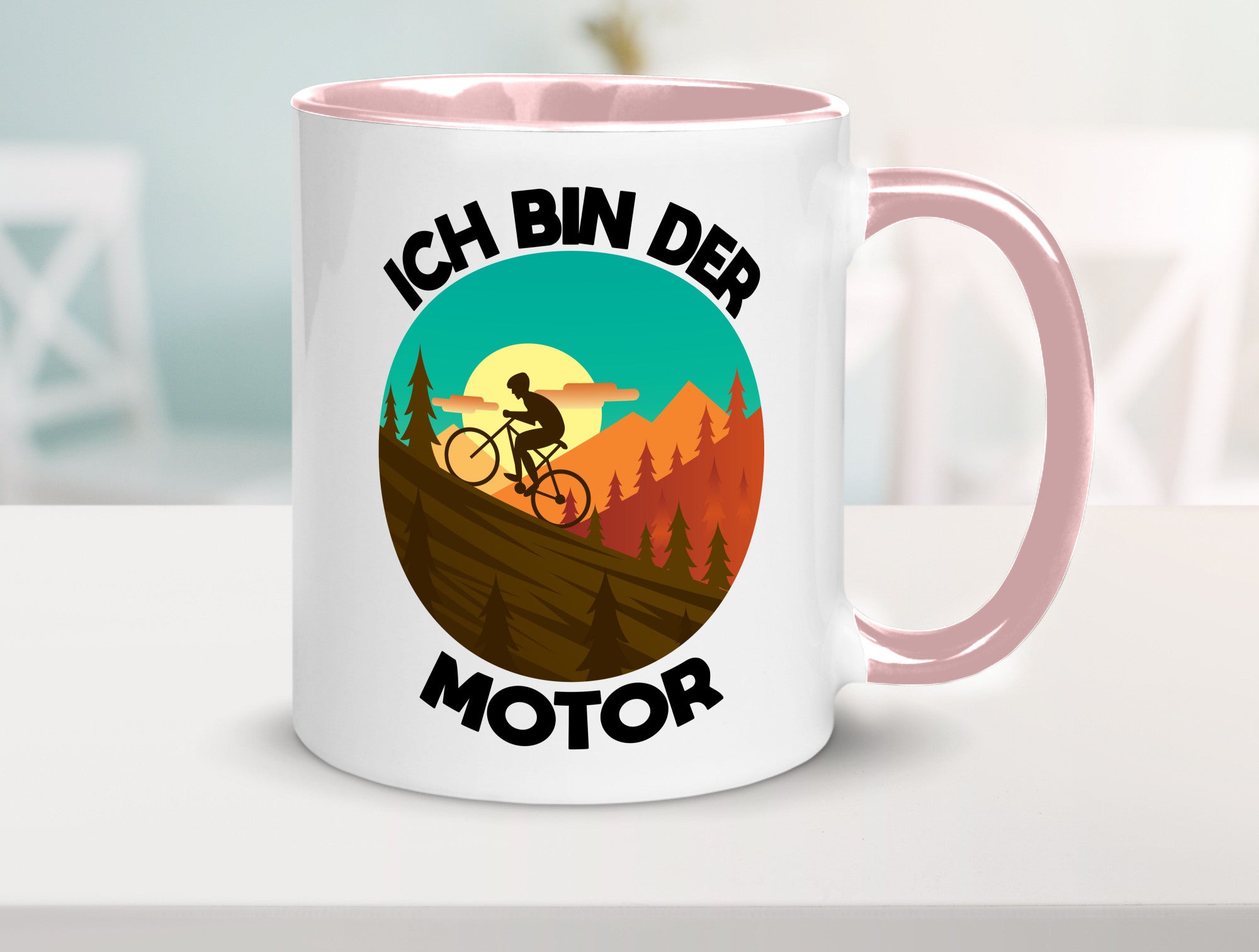 Ich bin der Motor | Mountainbiking Fahrrad Berge Geschenkidee Humor Tasse