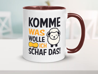 Komme was wolle, ich schaf das | Wolle Humor Geschenkidee Tasse