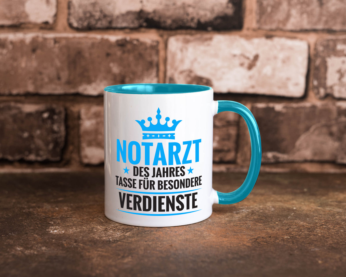 Besonderer Verdienst: Notarzt | Arzt Geschenk Humor Geschenkidee lustiger Tasse