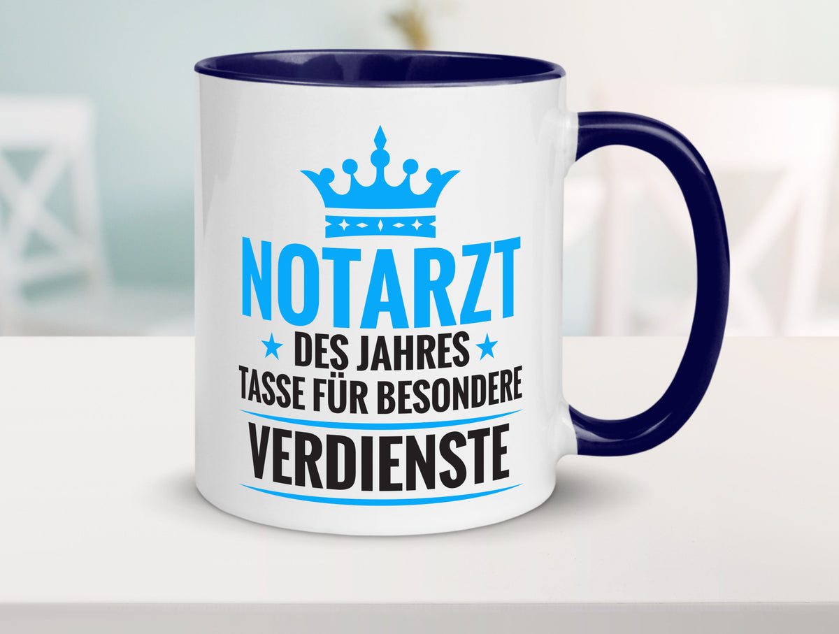 Besonderer Verdienst: Notarzt | Arzt Geschenk Humor Geschenkidee lustiger Tasse