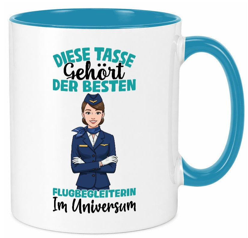 Im Universum: Flugbegleiterin | Stewardess Flughafen lustig Humor Geschenkidee Tasse