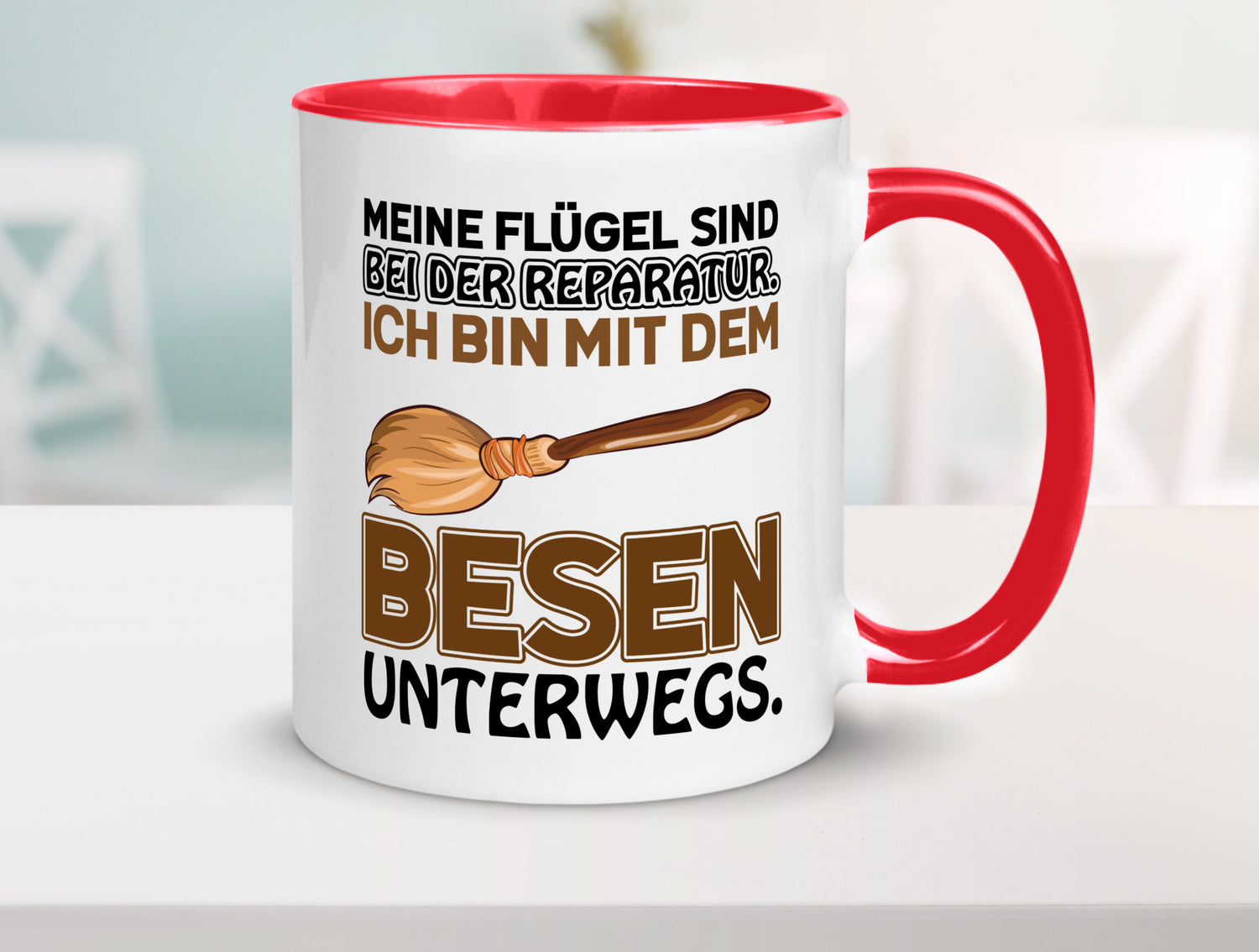 Flügel Reperatur lustig Humor Geschenkidee Geschenk Tasse