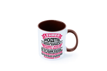 Lehrer Spickzettel | Beruf Tasse lustiger Spruch vl8 Geschenkidee Arbeit