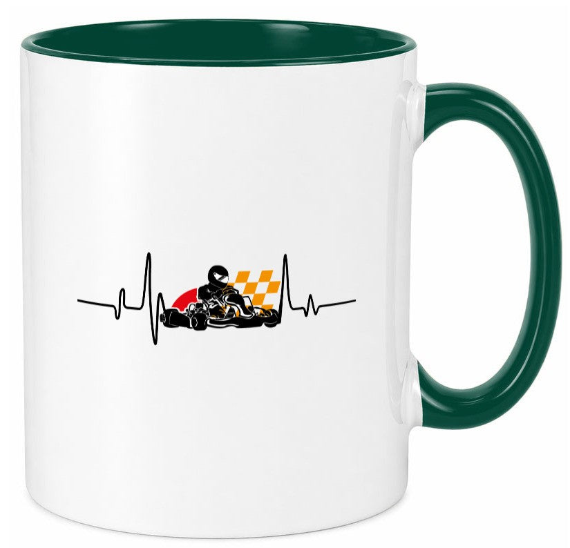 Go Kart Herzschlag | Kartsport Fan Fahrer Motor Geschenk Humor Geschenkidee Tasse