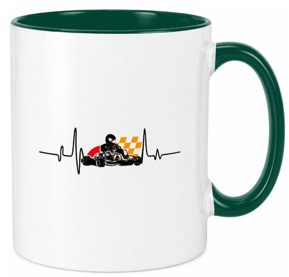 Go Kart Herzschlag | Kartsport Fan Fahrer Motor Geschenk Humor Geschenkidee Tasse