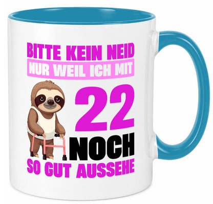 22. Geburtstag | Bitte kein neid Faultier 22 Jahre lustig Geschenkidee Geschenk