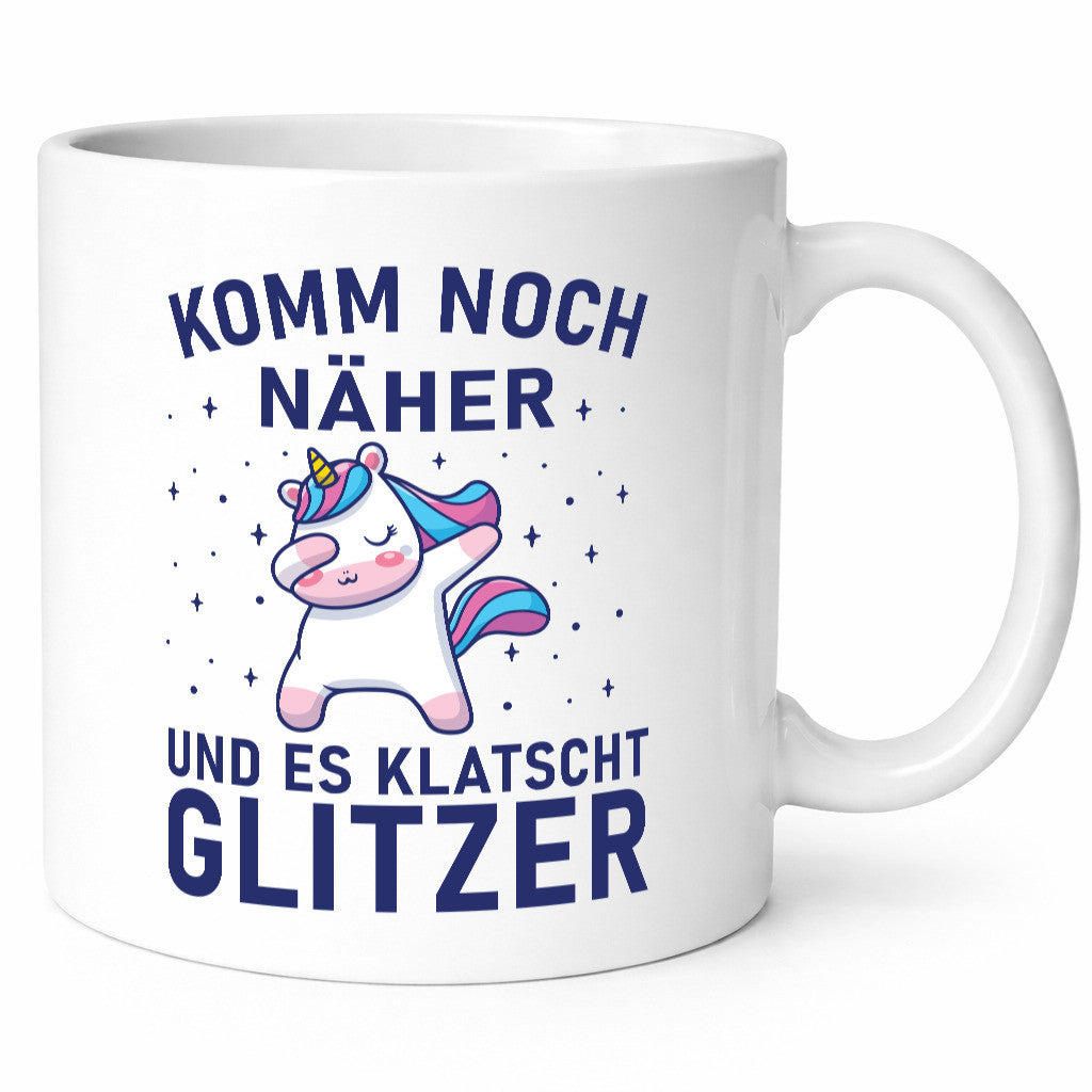 Komm näher, es klatscht Glitzer | Einhorn Sterne lustig Humor Geschenkidee