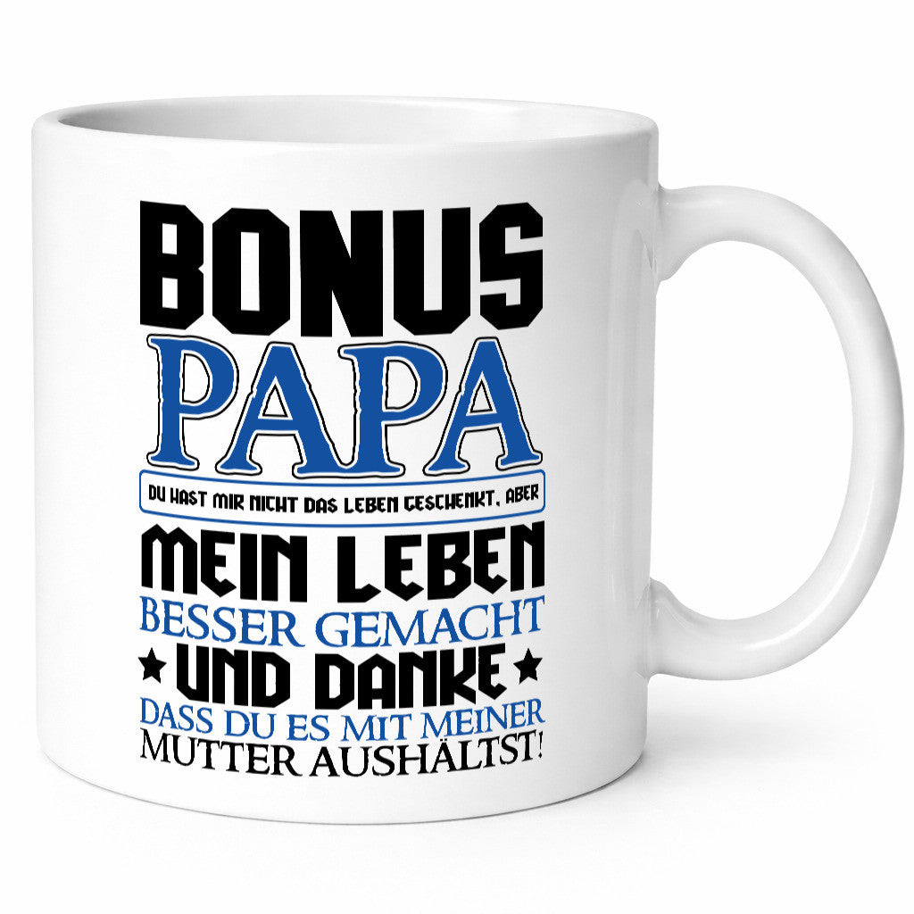 Bonus Papa lustiger Spruch Geschenk Humor Geschenkidee Tasse