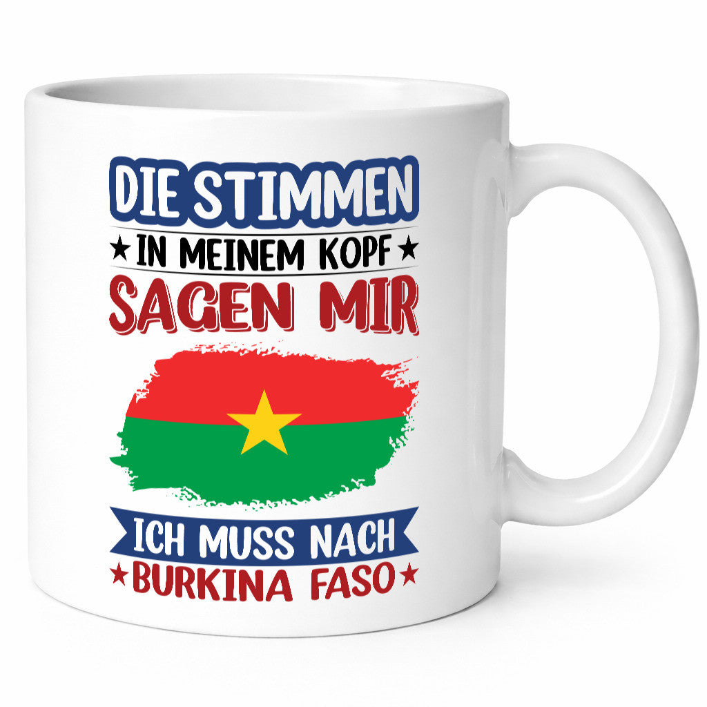 Burkina Faso | Urlaub Stimmen in meinem Kopf Traumland Geschenkidee Humor Tasse
