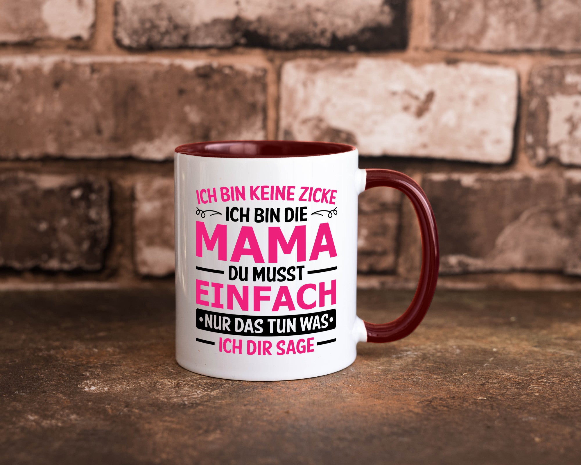 Keine Zicke, Mama | Schleifchen lustiger Spruch Geschenk Familie Geschenkidee