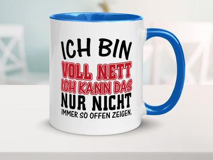 Ich bin voll nett Geschenkidee Humor Tasse