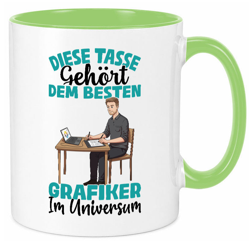 Im Universum: Grafiker | Grafik Design lustiger Spruch Geschenk Humor Tasse