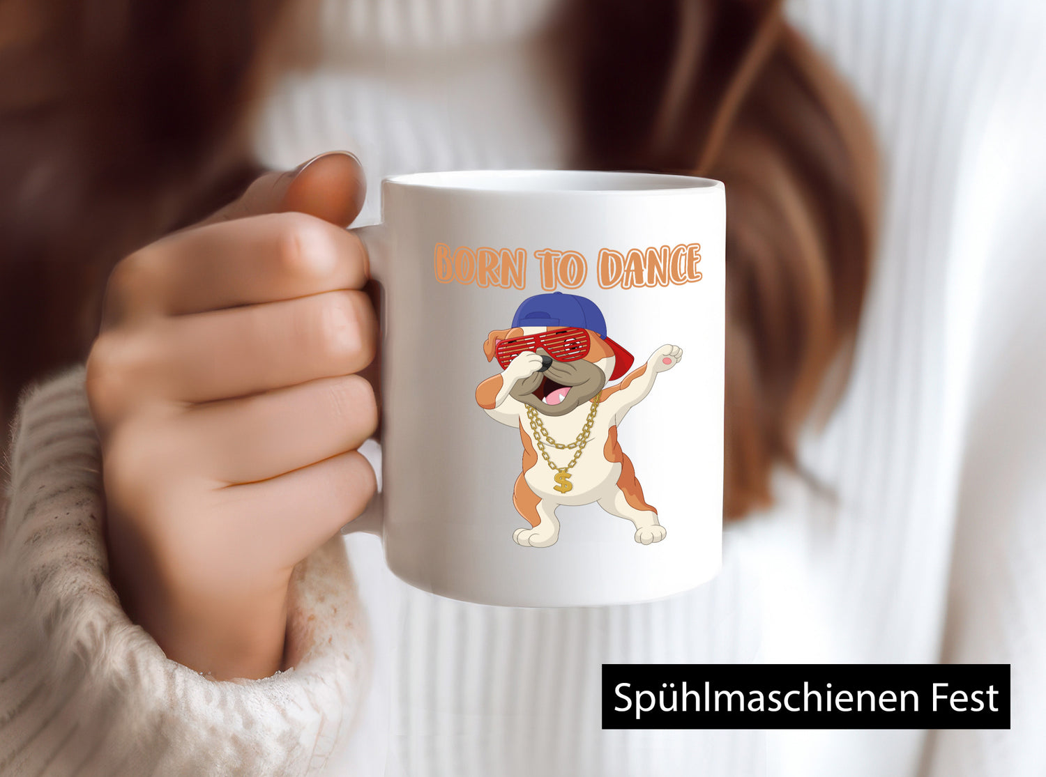 Born to dance | Mops Tasse Tänzer lustiger Hund Geschenkidee Tierliebhaber Humor