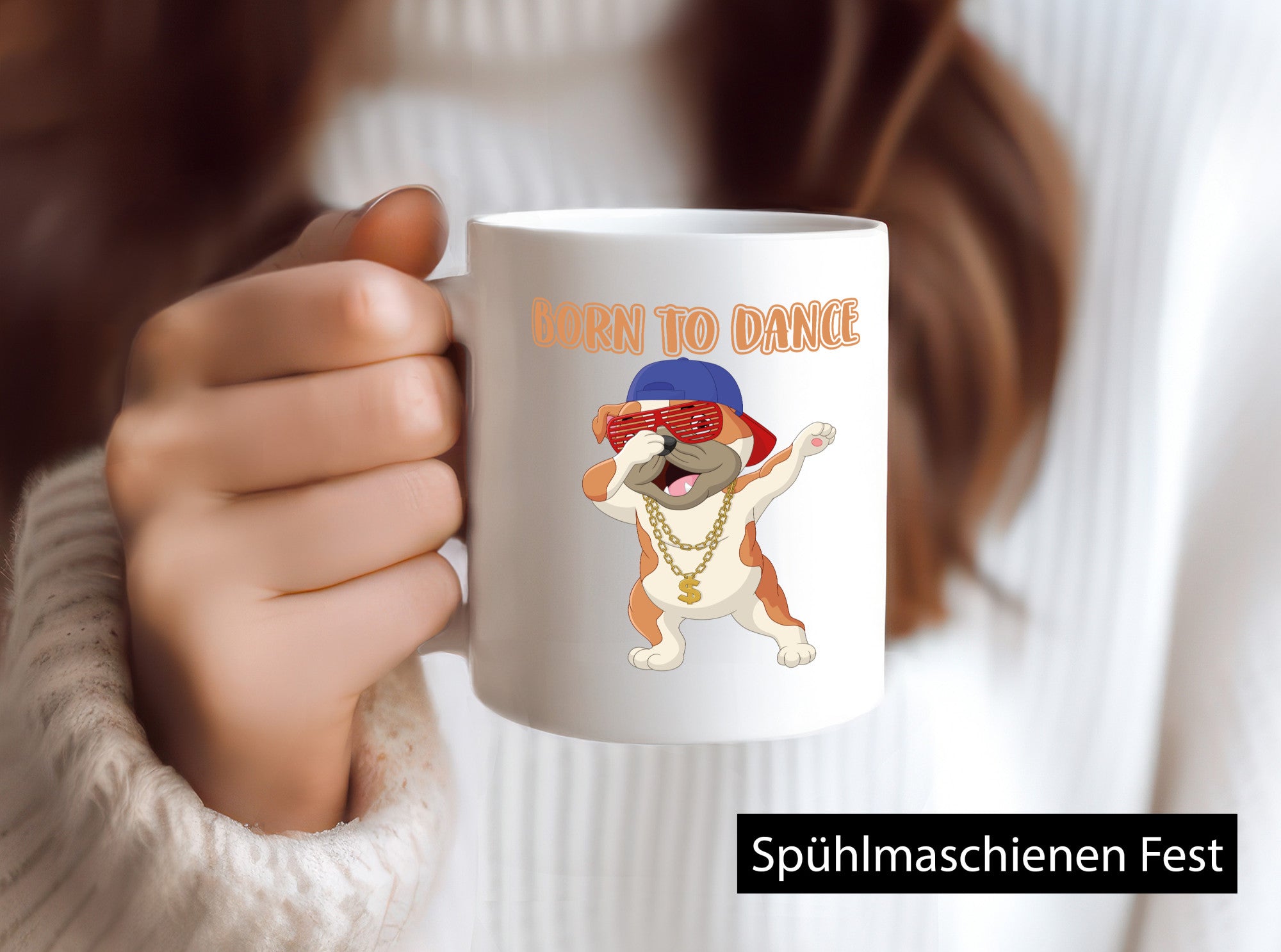 Born to dance | Mops Tasse Tänzer lustiger Hund Geschenkidee Tierliebhaber Humor