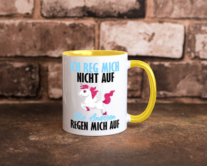 Ich reg mich nicht auf lustiger Spruch Geschenk Humor Geschenkidee Tasse
