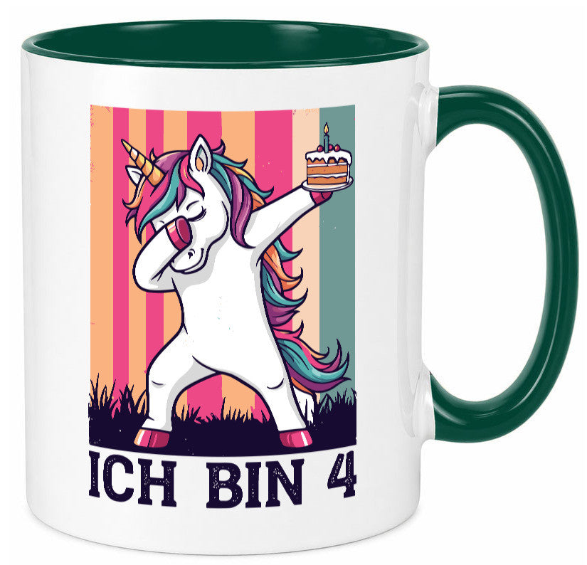 4 Geburtstag | Einhorn Damping Mädchen lustig Geschenkidee Geschenk Tasse