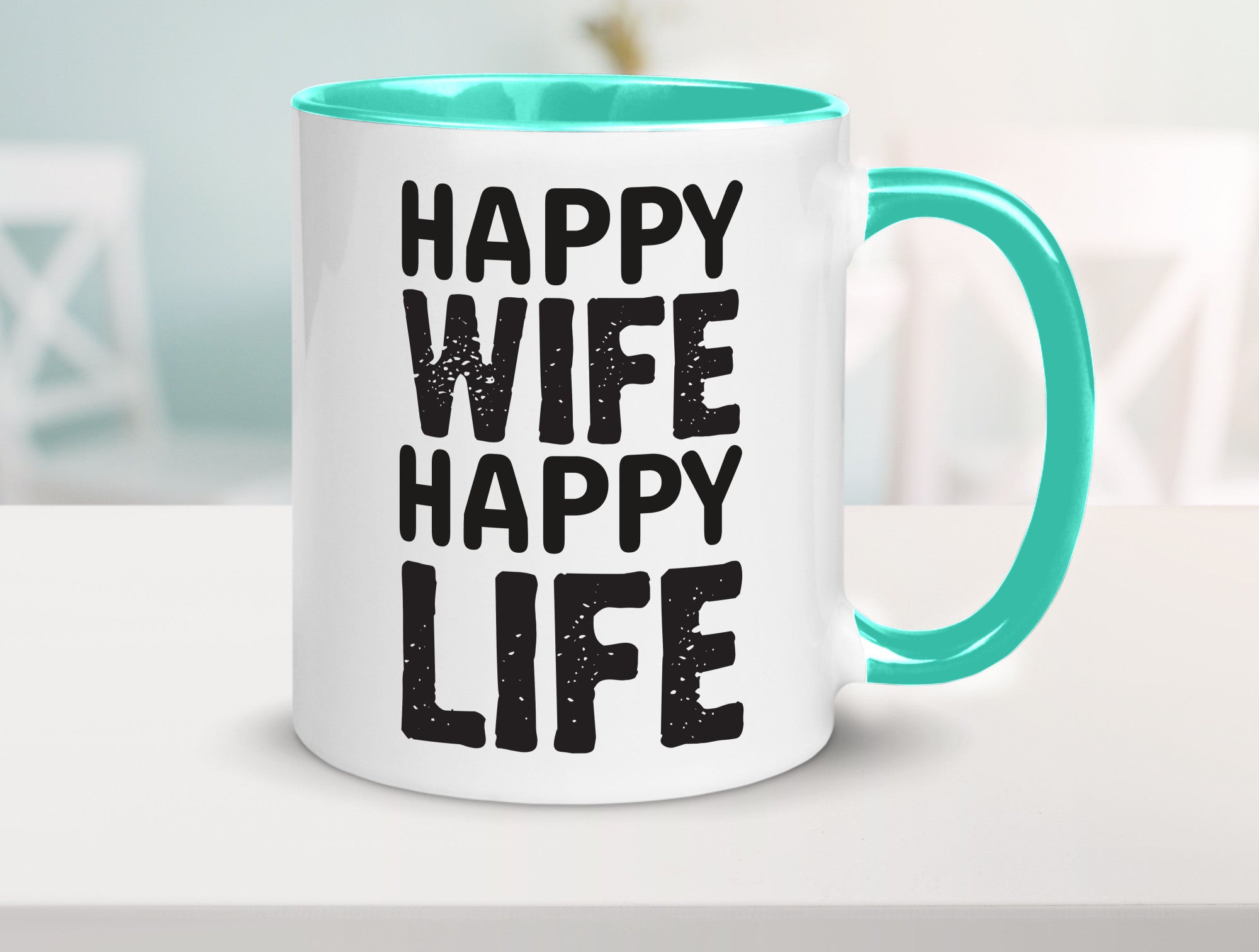 Happy Wife | Ehemann Tasse Ehefrau Humor Statement Geschenkidee