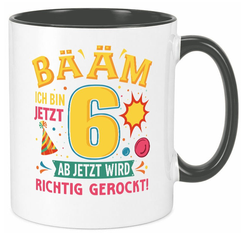 6. Geburtstag | 6 Jahre ab jetzt wird richtig gerockt lustiger Spruch Geschenk Tasse