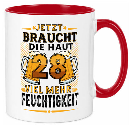 28 braucht die haut mehr Feuchtigkeit | 28. Geburtstag Humor Geschenkidee Tasse