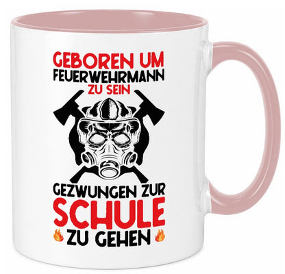 Geborener Feuerwehrmann | Feuerwehr Brand Maske Schule lustiger Spruch Geschenk Tasse