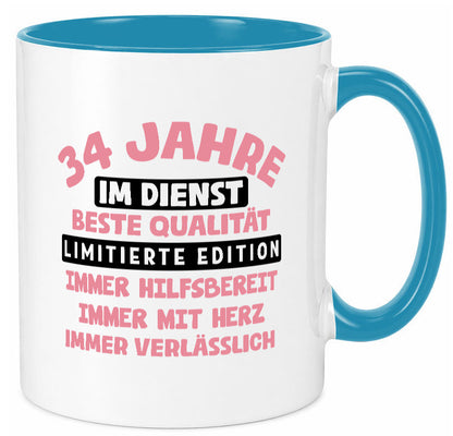 34 Jahre im Dienst | Jubiläum Arbeit v11 Geschenk Kollegen Büro lustiger Spruch