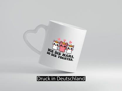 Wie die Mama, so Tochter | Katze Katzenbabies Geschenkidee Familie Humor Tasse