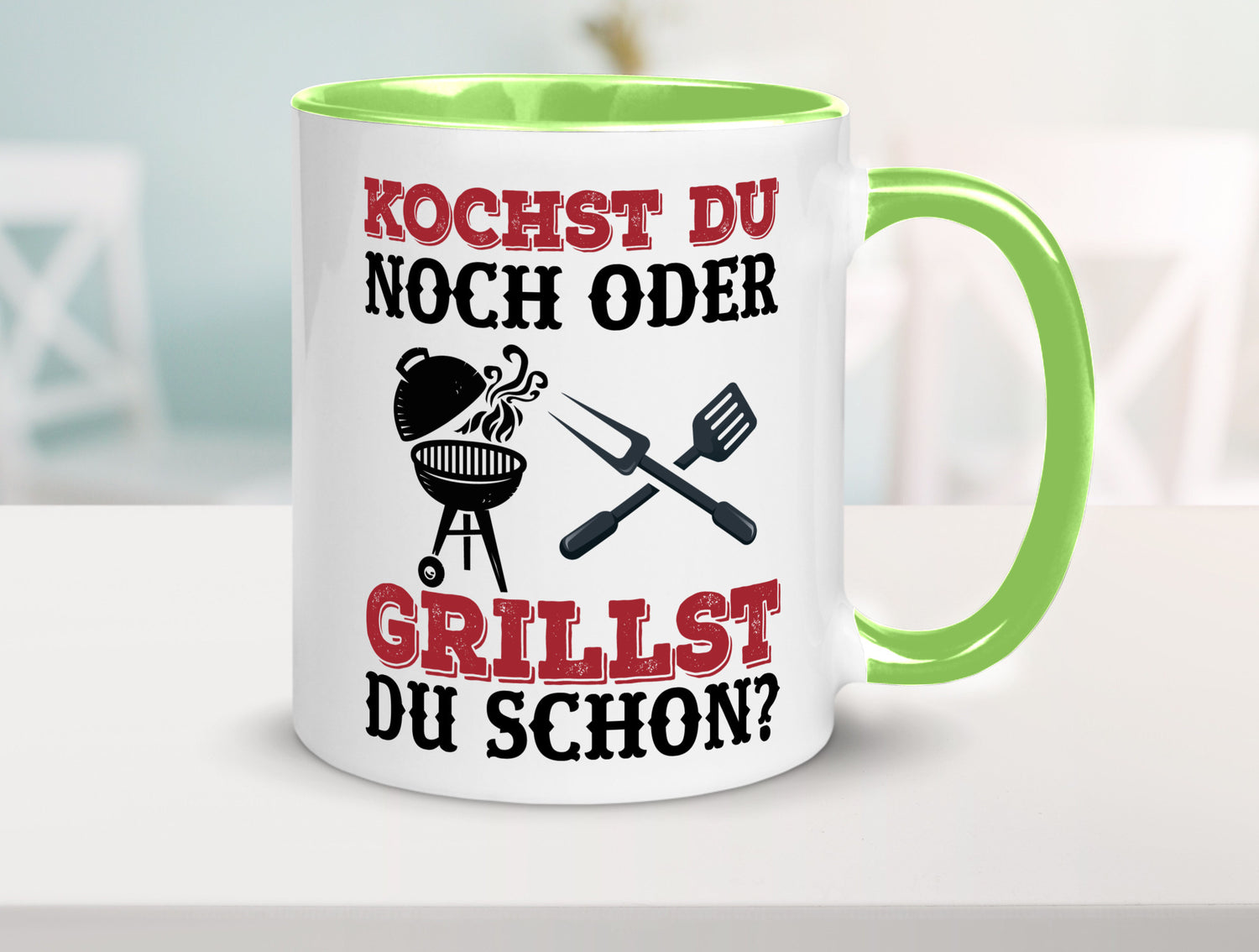 Grillst du schon? | Spruch Tasse Grillen Männer Geschenkidee Humor
