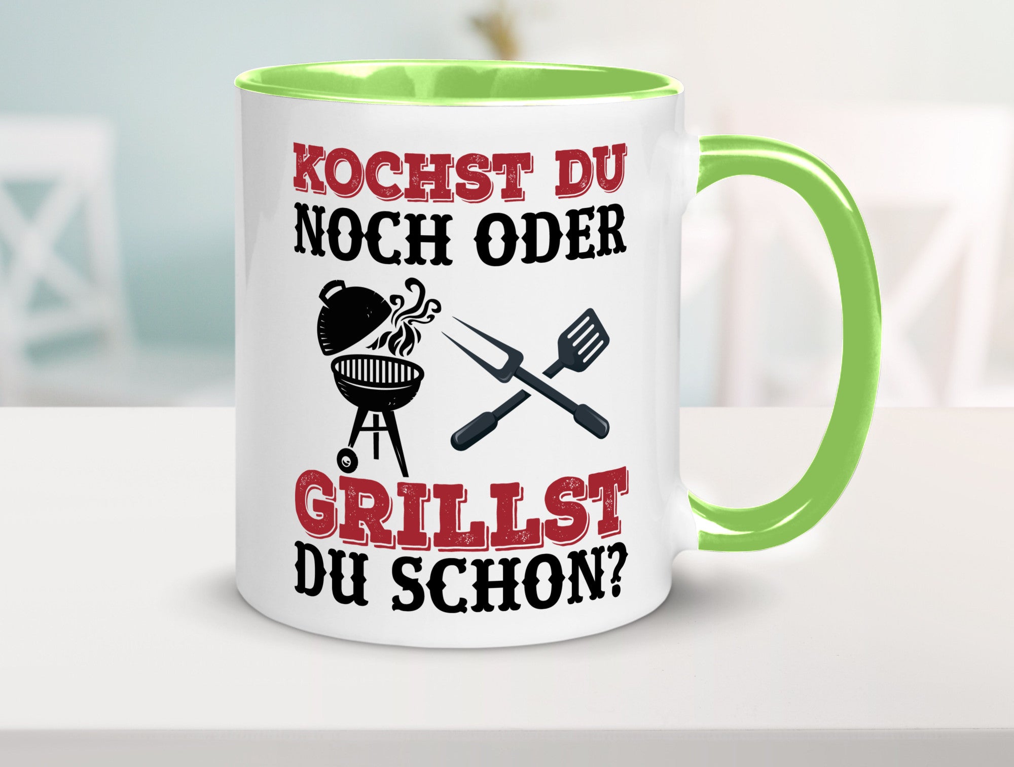 Grillst du schon? | Spruch Tasse Grillen Männer Geschenkidee Humor