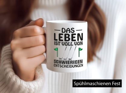 Schwierige Entscheidungen | Golfer Tasse Golf Spieler Geschenkidee Humor