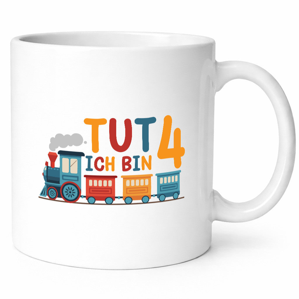 4. Geburtstag | 4 Jahre Eisenbahn Zug junge lustig Geschenkidee Geschenk Tasse