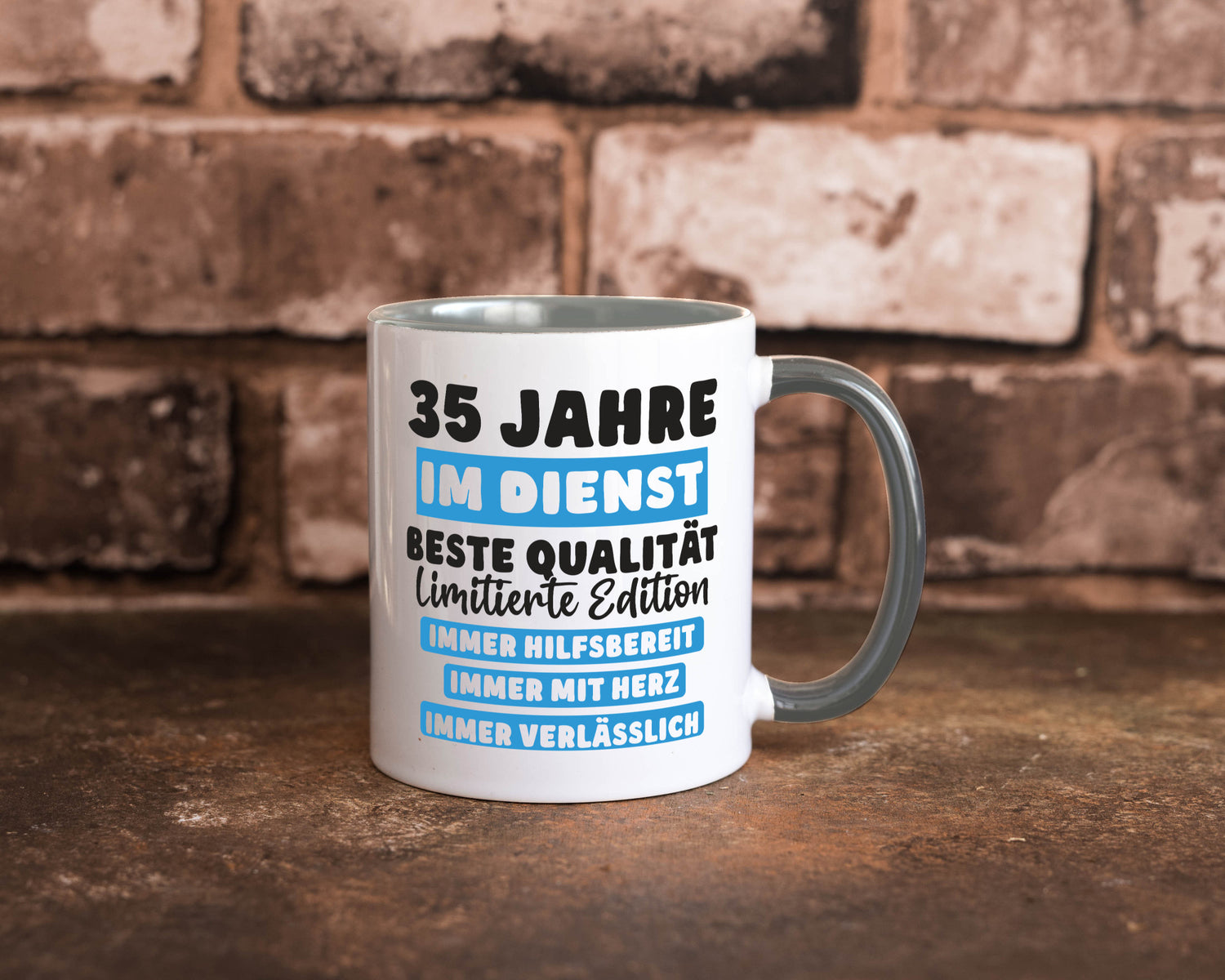 35 Jahre im Dienst | Jubiläum Arbeit v6 lustiger Spruch Geschenk Kollegen Büro