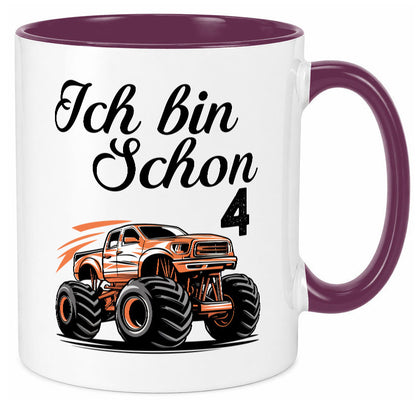 4. Geburtstag | Monster truck 4 Jahre Geschenkidee Humor Tasse