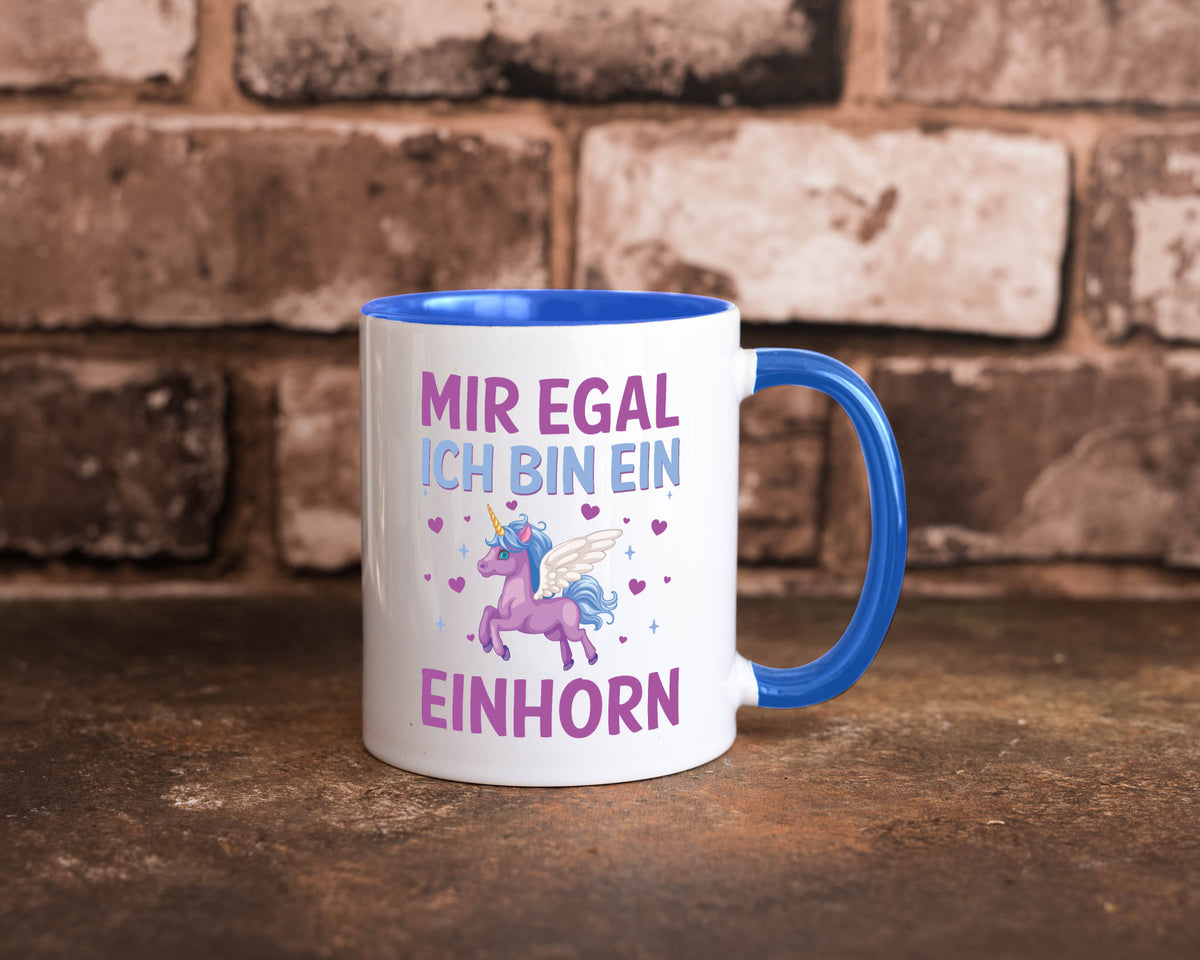 Mir egal, ich bin ein Einhorn| Herzen Geschenkidee Humor Tasse