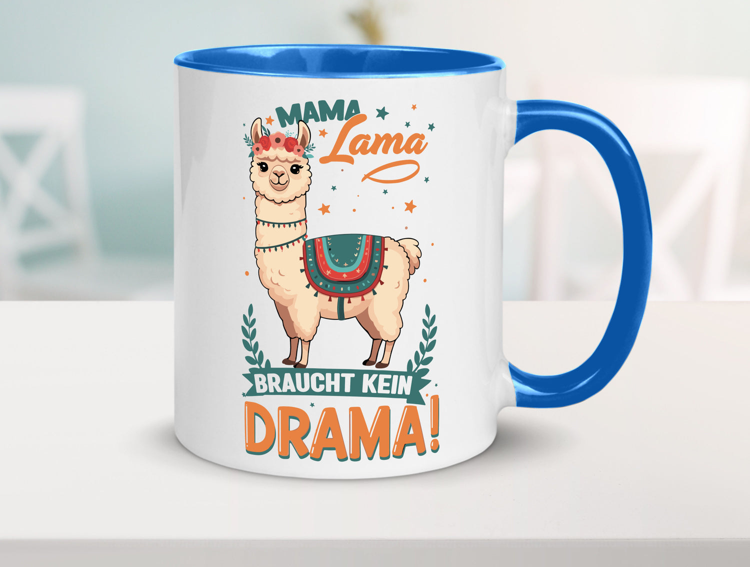 Mama Lama braucht kein Drama | Muttertag Humor Familie Geschenkidee Tasse