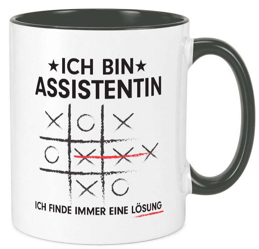 Lösung finden: Assistentin | Assistenz Hilfskraft v2 Geschenk Humor Tasse