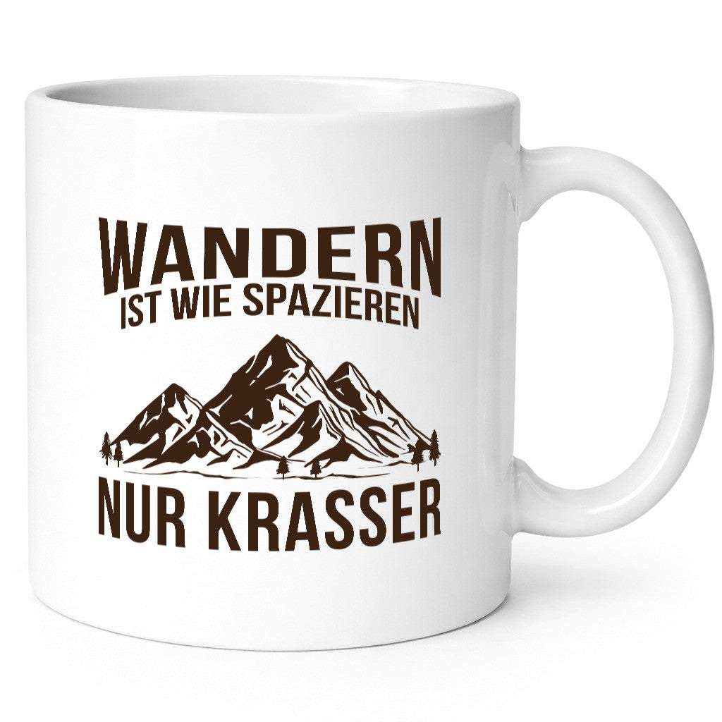 Wandern wie spazieren, nur krasser | Gebirge Bäume Geschenk Humor Geschenkidee