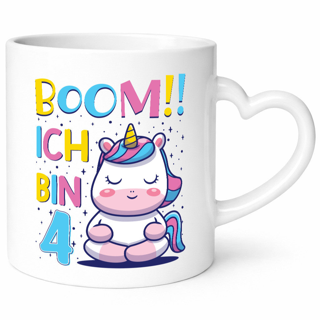 Boom!! Ich bin 4 | Einhorn Sterne Geschenkidee Humor Tasse